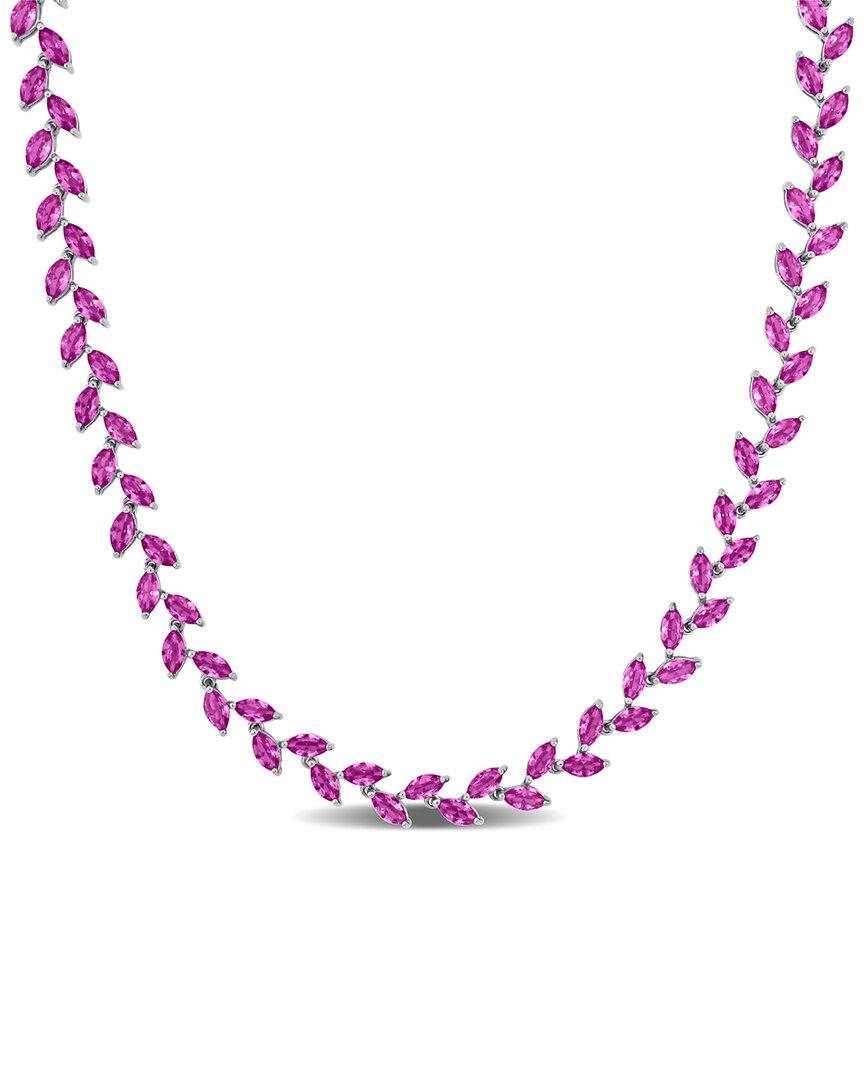 Rina Limor Silver 29.50 Ct. Tw. Lab-grown Sapphire Necklace