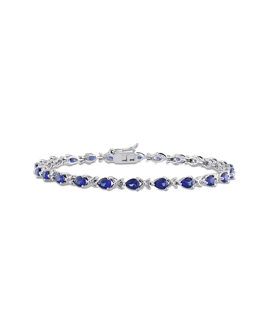 Rina Limor Silver 5.28 Ct. Tw. Lab-grown Sapphire Bracelet