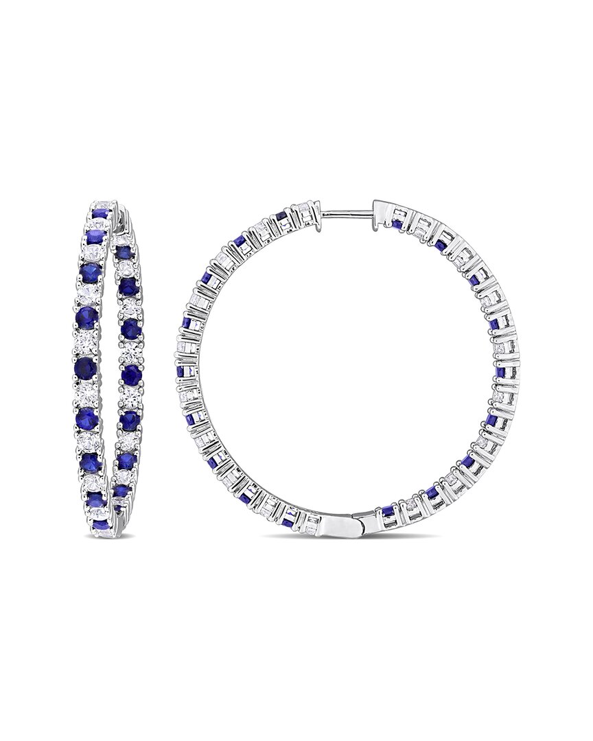 Rina Limor Silver 10.44 Ct. Tw. Lab-grown Sapphire Earrings