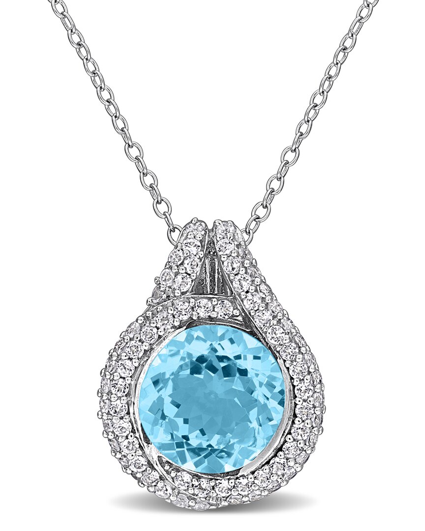 Rina Limor Silver 5.17 Ct. Tw. Blue Topaz - Sky & White Topaz Pendant