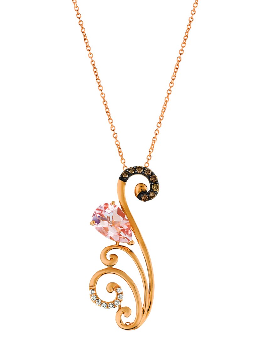 Le Vian ® 14k Strawberry Gold 1.12 Ct. Tw. Diamond & Morganite Pendant Necklace
