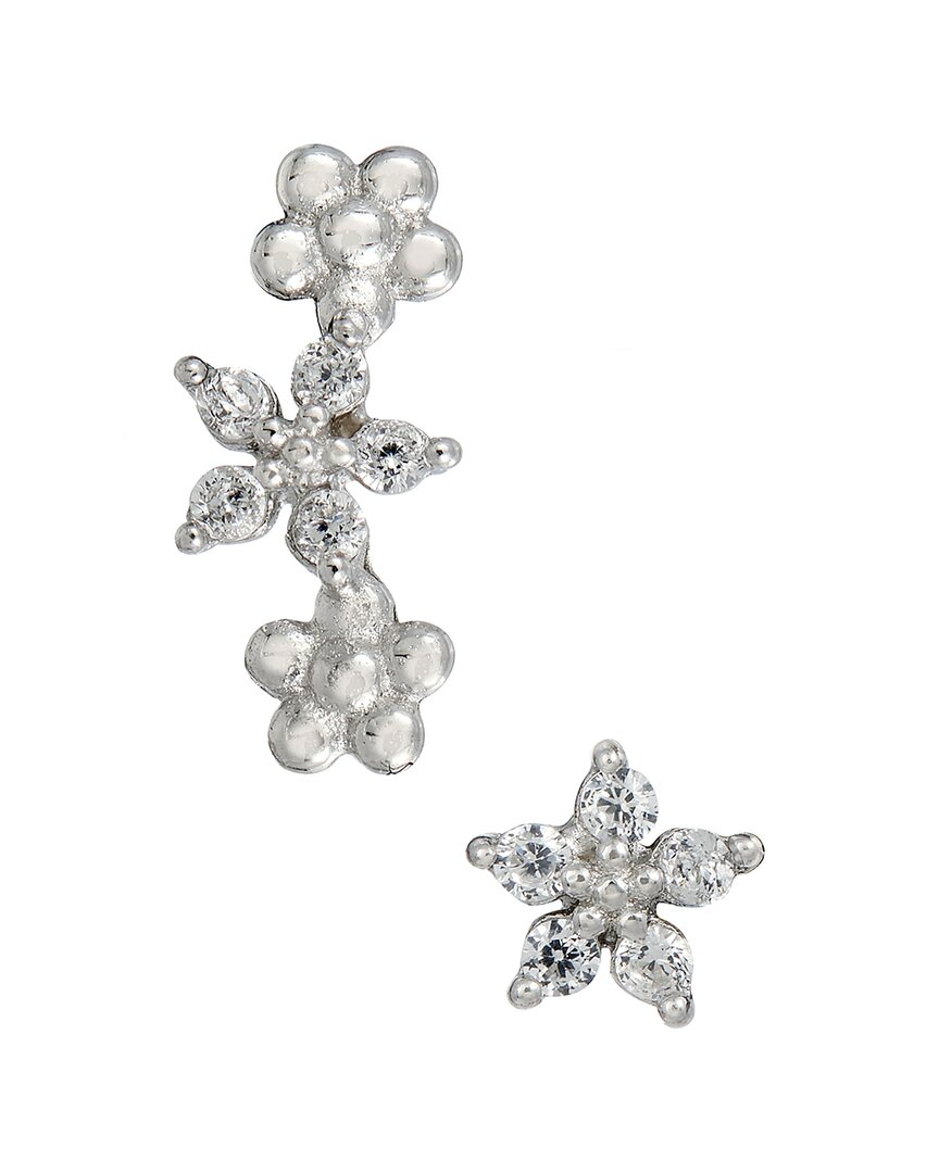 Savvy Cie Silver Cz Small Earrings