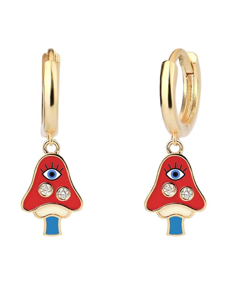 Gabi Rielle Women's Love In Bloom 14k Gold Vermeil & Enamel Lucky Mushroom Huggies Earrings