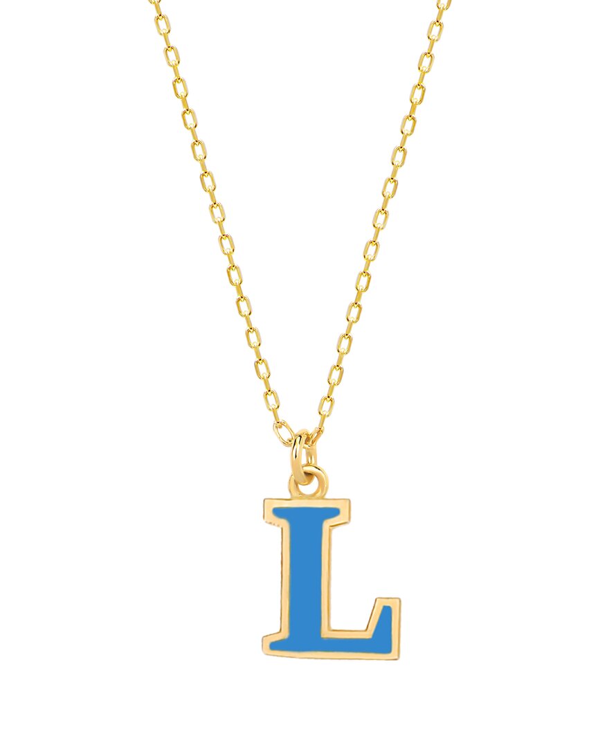 Gabi Rielle Women's Love In Bloom 14k Gold Vermeil Sterling Silver & Enamel Initial Necklace In Letter L