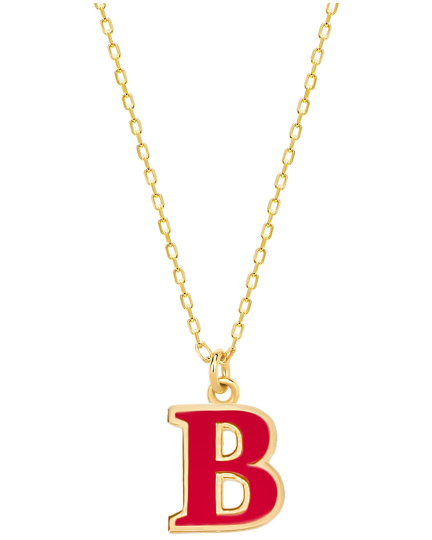 Gabi Rielle Women's Love In Bloom 14k Gold Vermeil Sterling Silver & Enamel Initial B Necklace