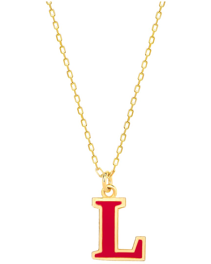 Gabi Rielle Women's Love In Bloom 14k Gold Vermeil Sterling Silver & Enamel Initial L Necklace
