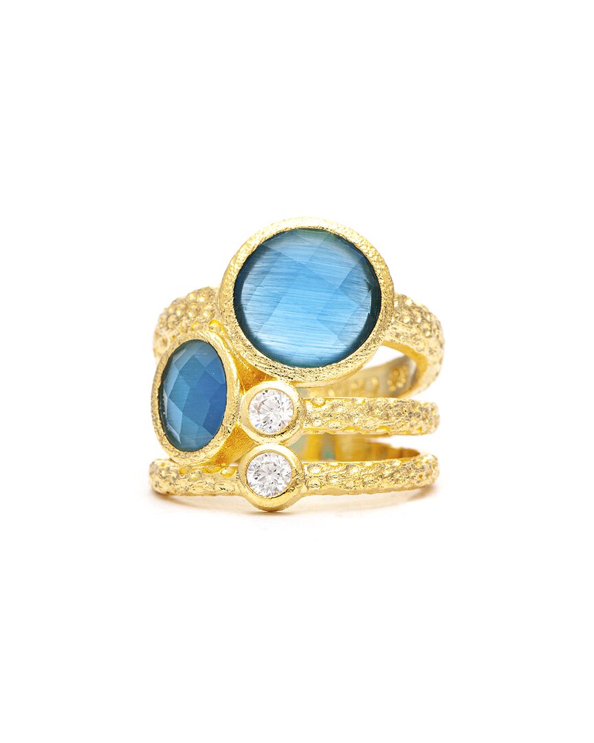 Rivka Friedman 14k Plated Turquoise Cz Ring