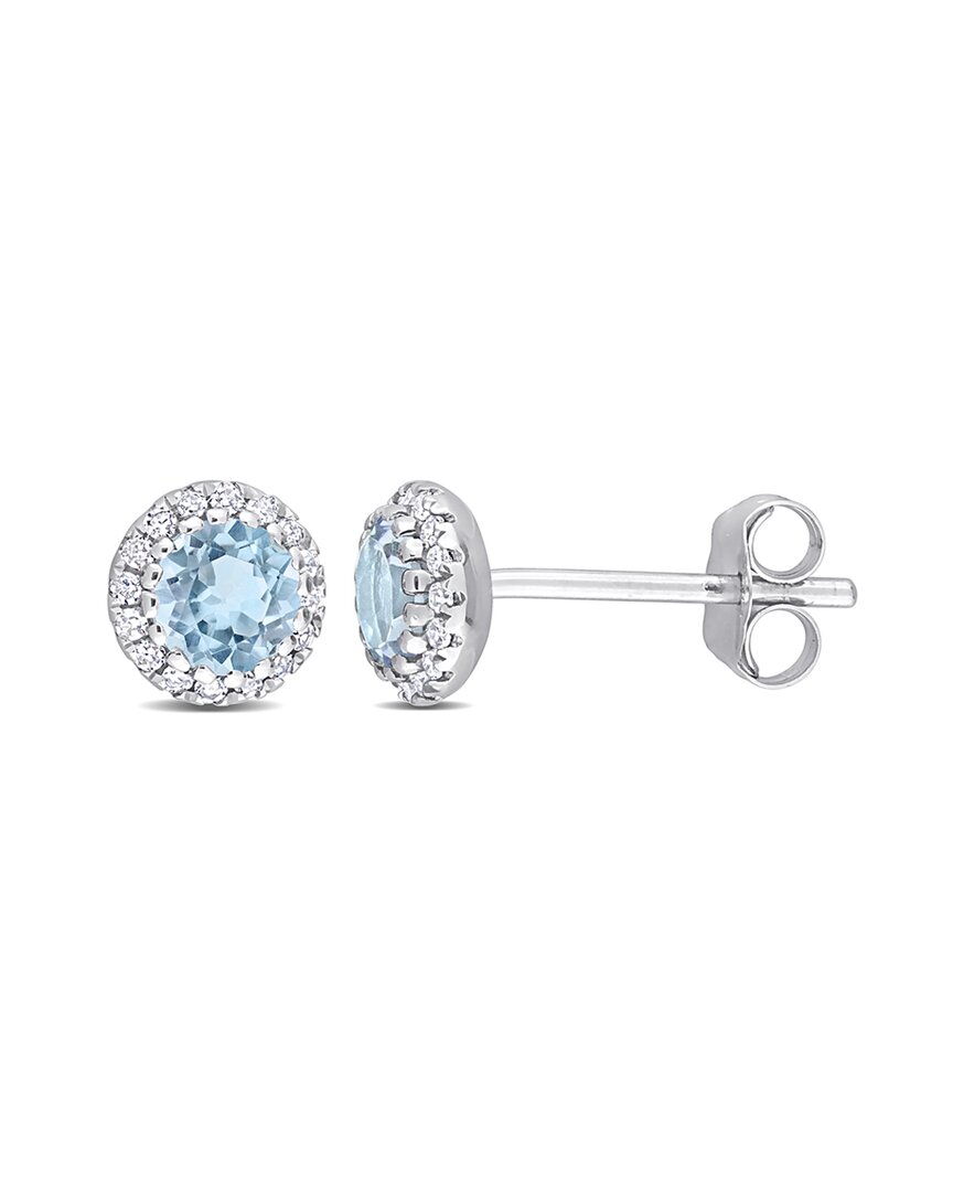 Rina Limor 14k 0.73 Ct. Tw. Diamond & Topaz Earrings In Metallic