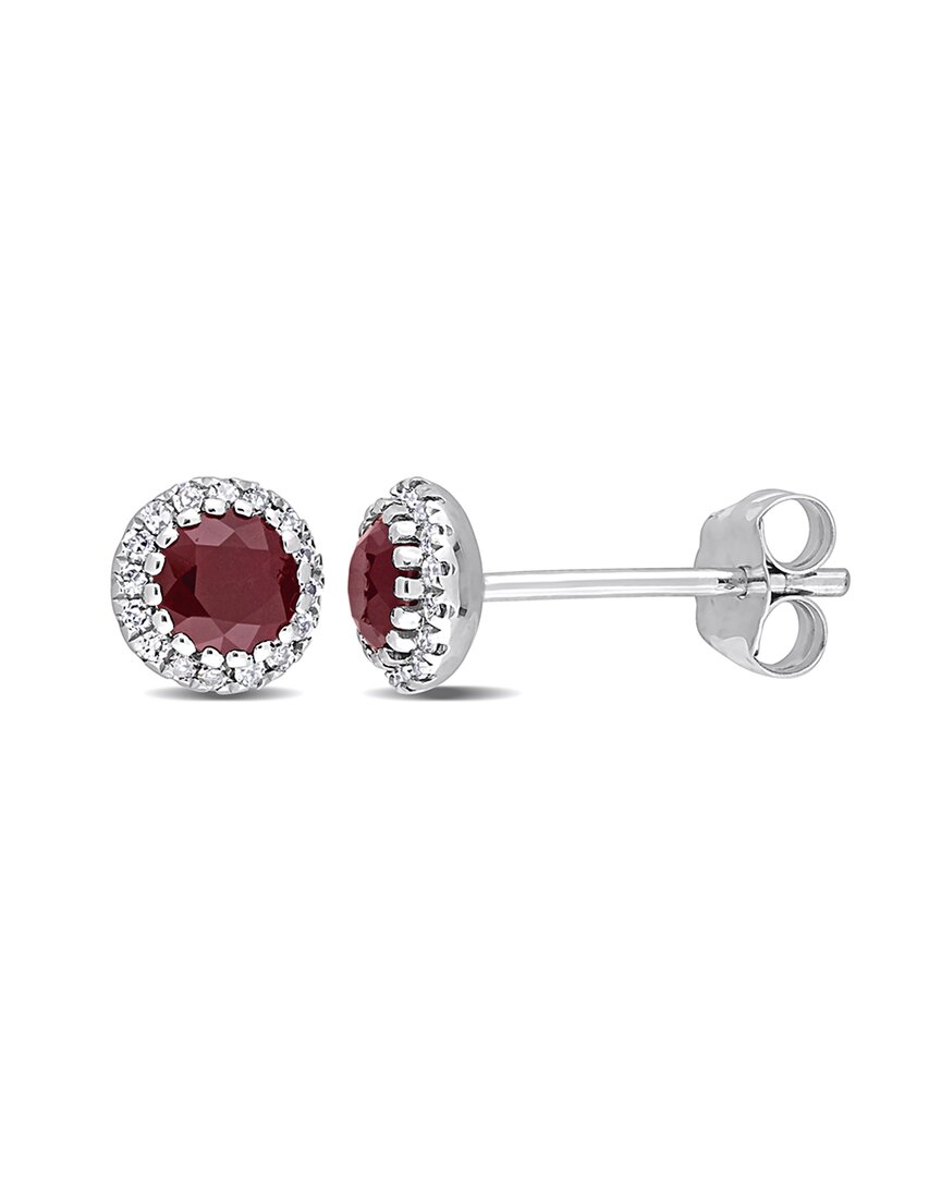Rina Limor 14k 0.83 Ct. Tw. Diamond & Ruby Earrings
