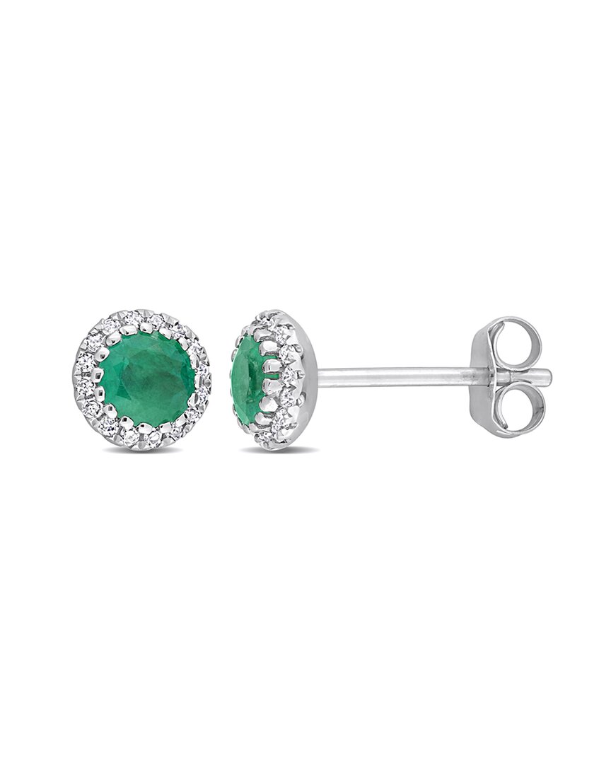 Rina Limor 14k 0.55 Ct. Tw. Diamond & Emerald Earrings