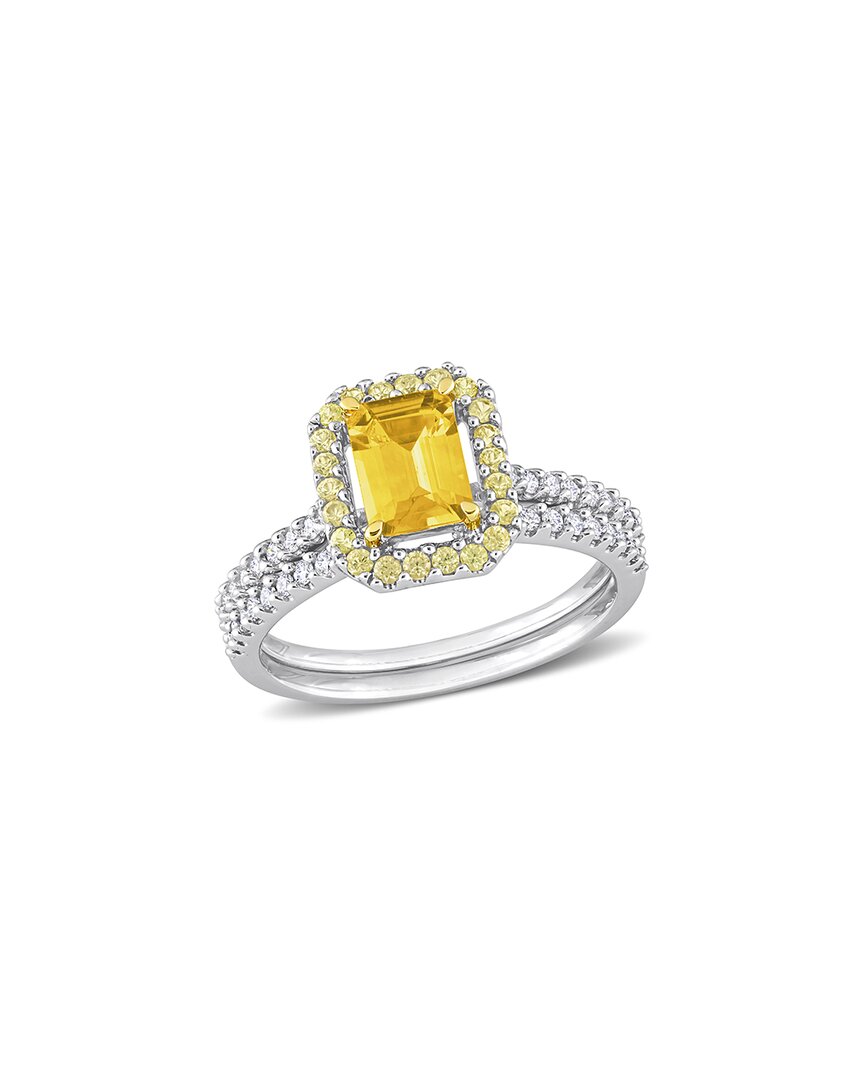 Rina Limor 14k 1.28 Ct. Tw. Diamond & Yellow Sapphire Set Of Rings