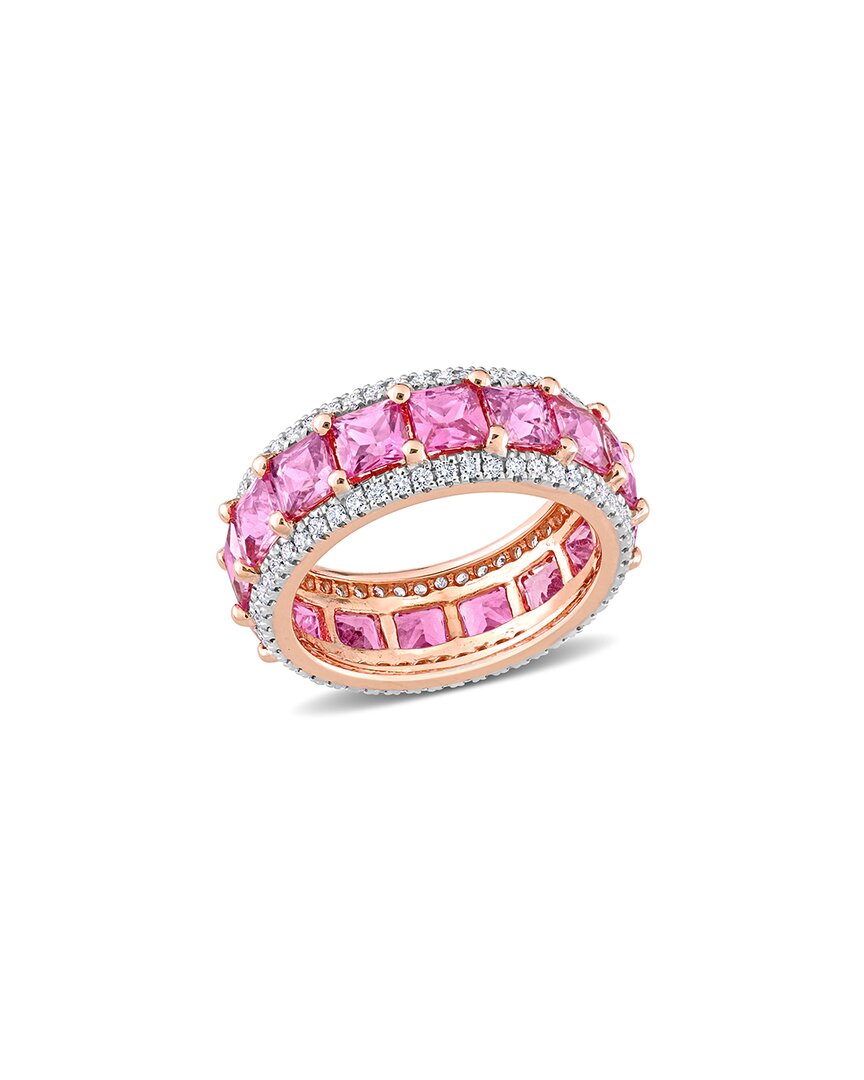 Rina Limor 14k Rose Gold 6.20 Ct. Tw. Diamond & Pink Sapphire Eternity Ring