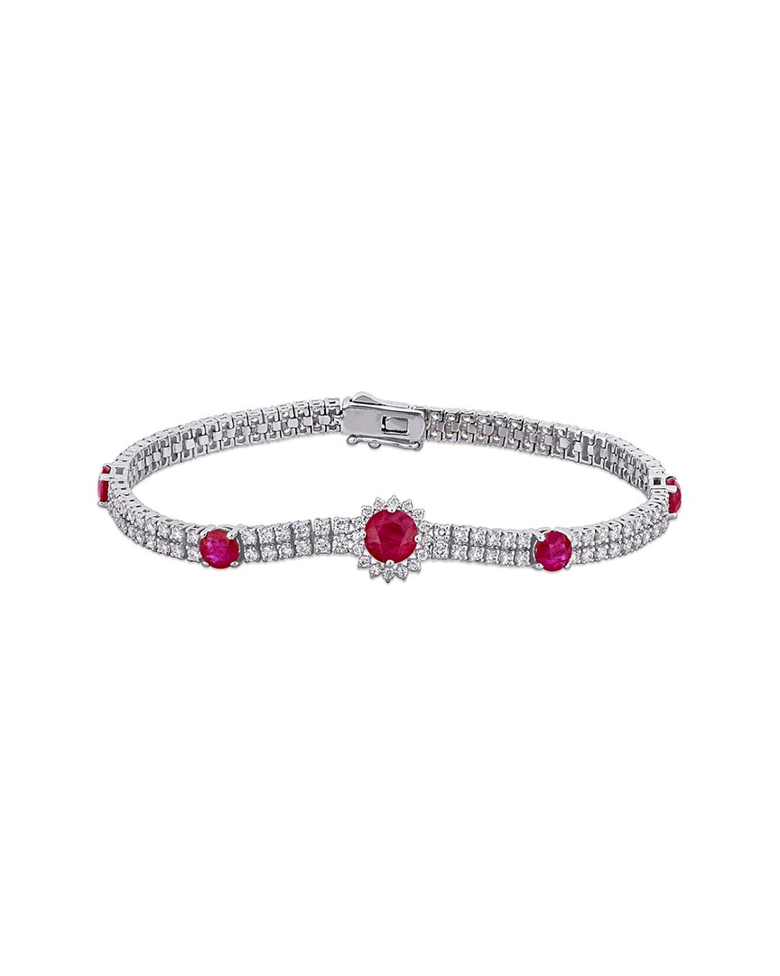 Rina Limor 14k 6.46 Ct. Tw. Diamond & Ruby Station Bracelet