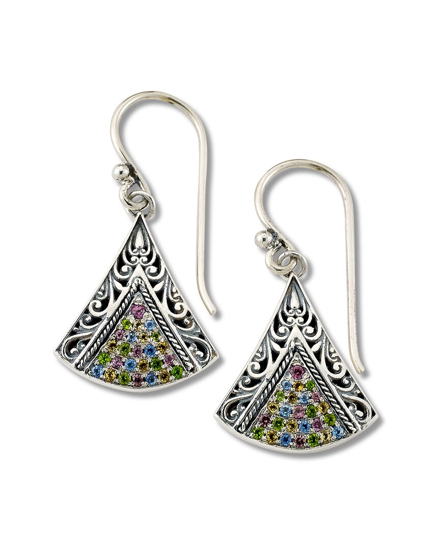 Samuel B. Silver Gemstone Fan Earrings
