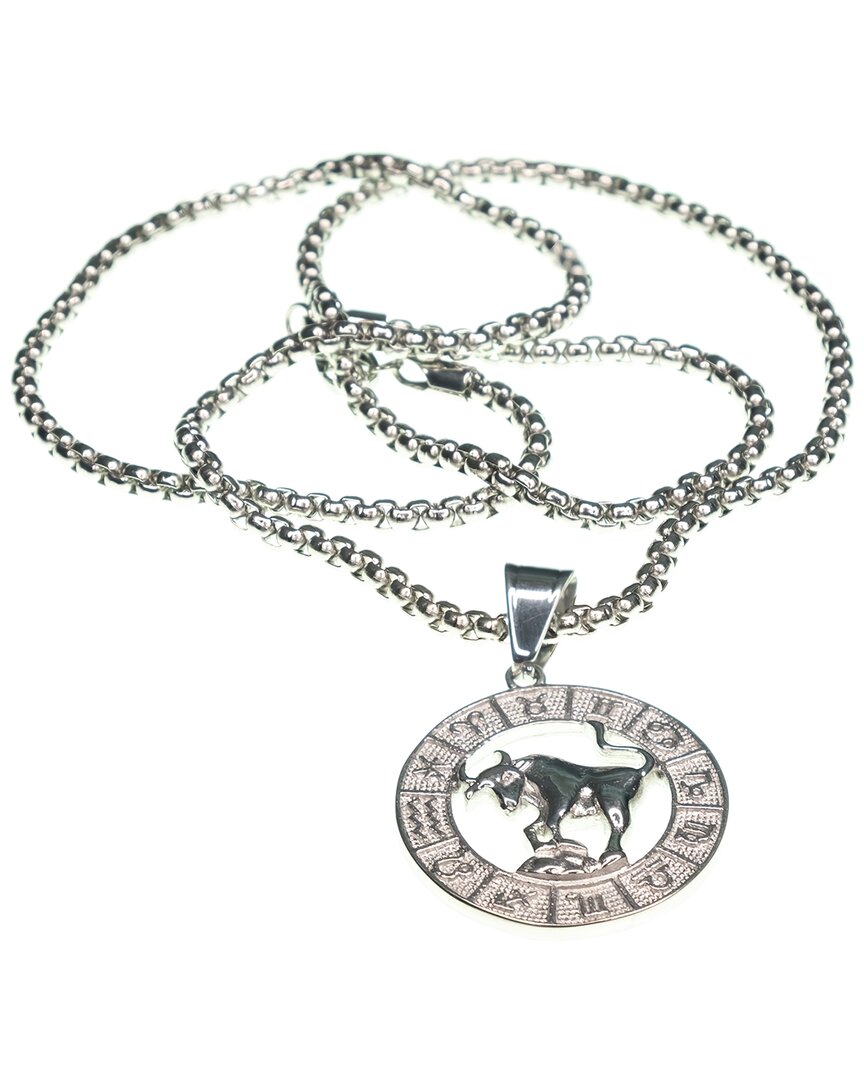 Jean Claude Dell Arte Stainless Steel Taurus Pendant Necklace