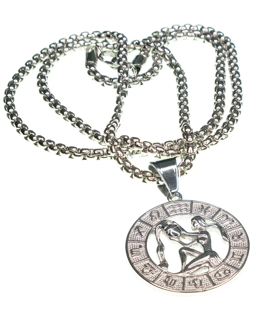 Shop Jean Claude Dell Arte Stainless Steel Aquarius Pendant Necklace