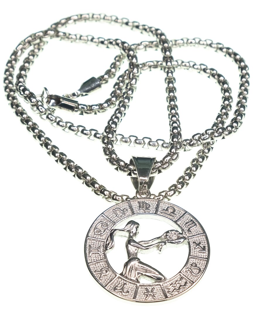 Jean Claude Dell Arte Stainless Steel Virgo Pendant Necklace