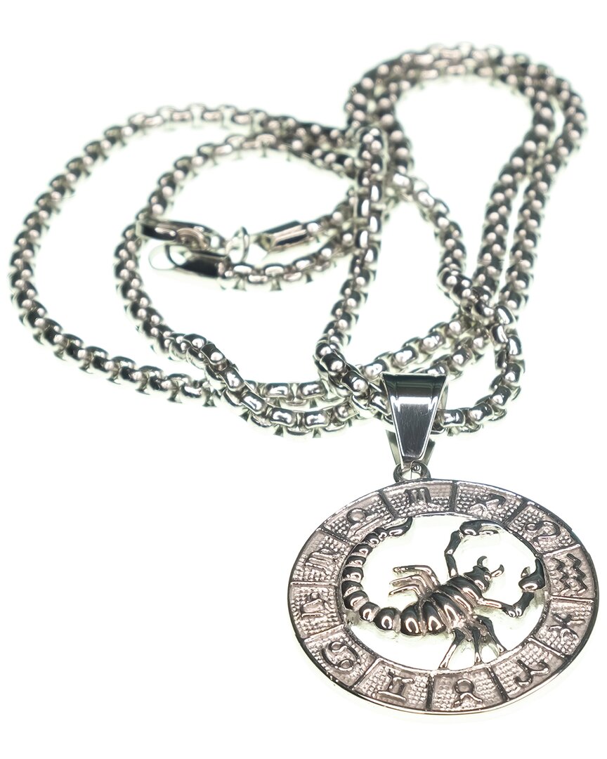 Jean Claude Dell Arte Stainless Steel Zodiac Necklace