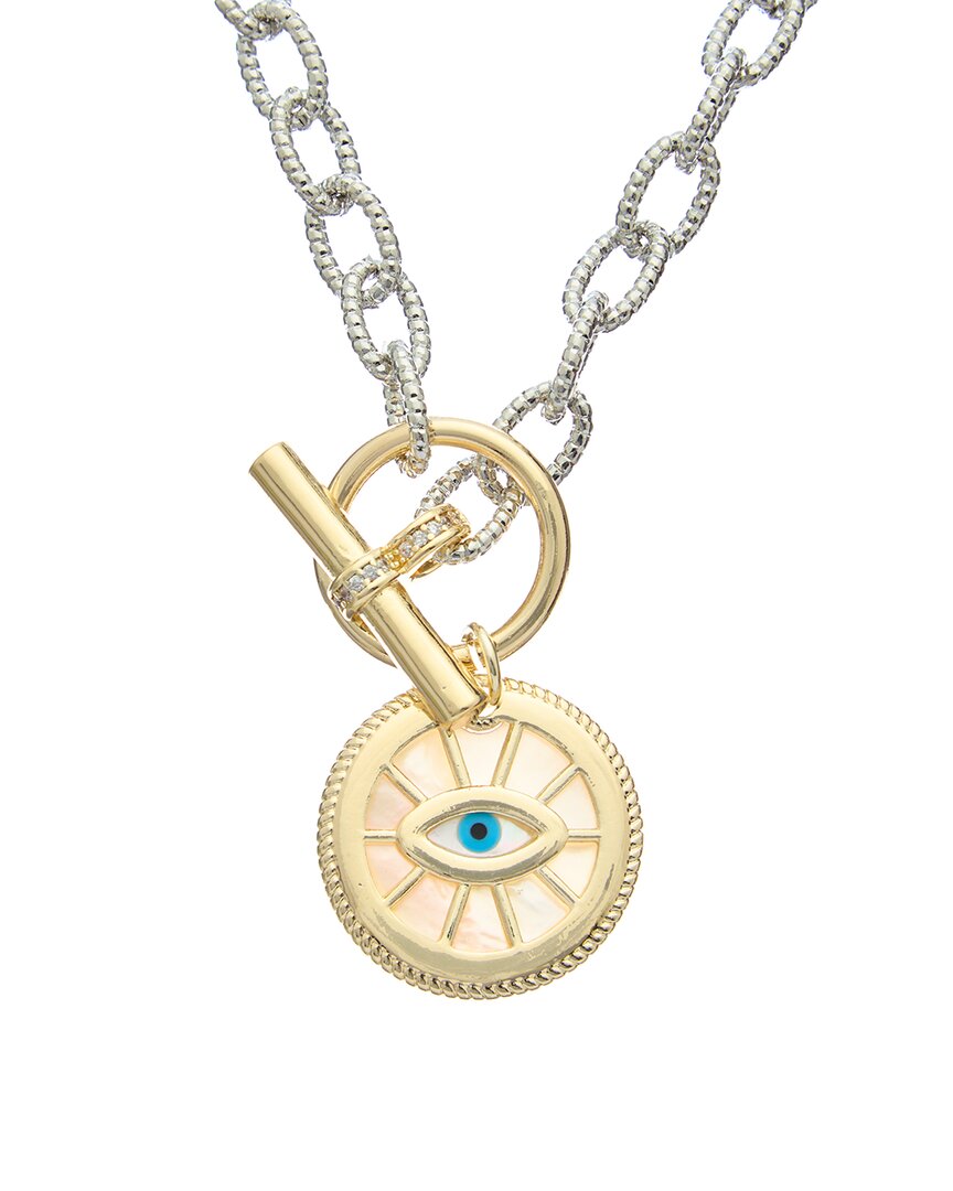 Juvell 18k Plated Pearl Cz Evil Eye Necklace