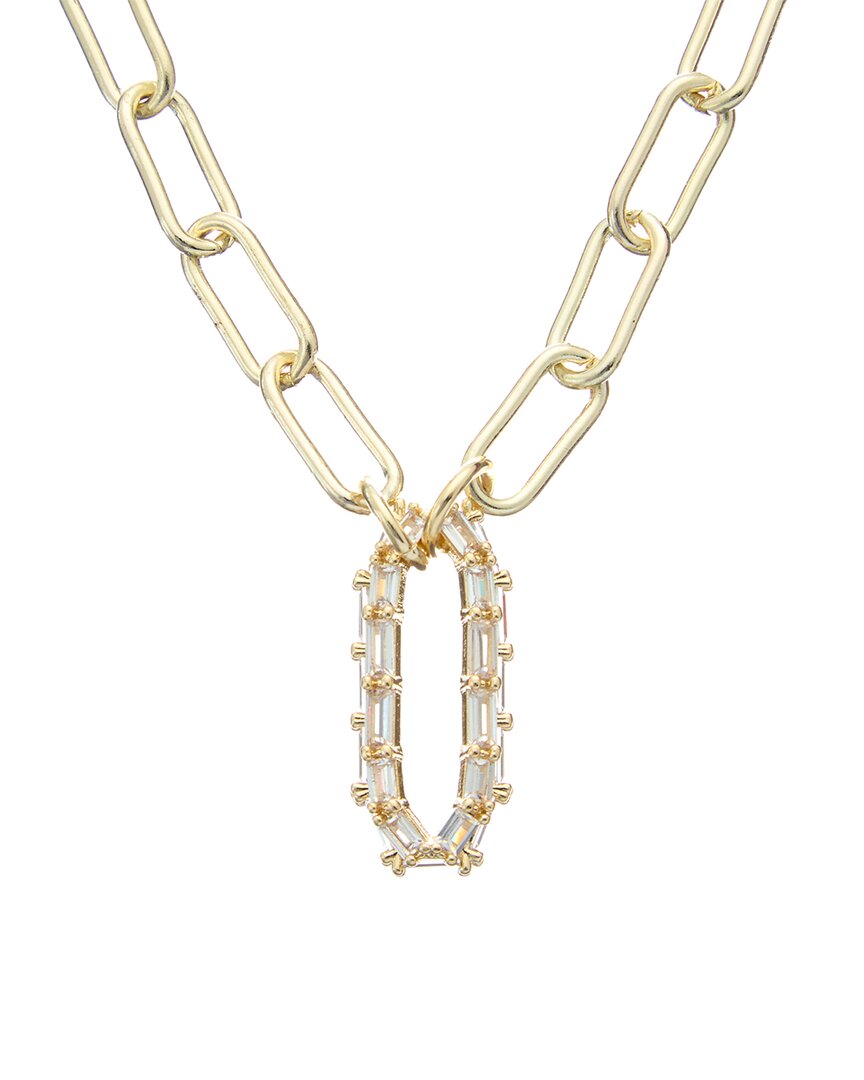 Juvell 18k Plated Cz Paperclip Necklace