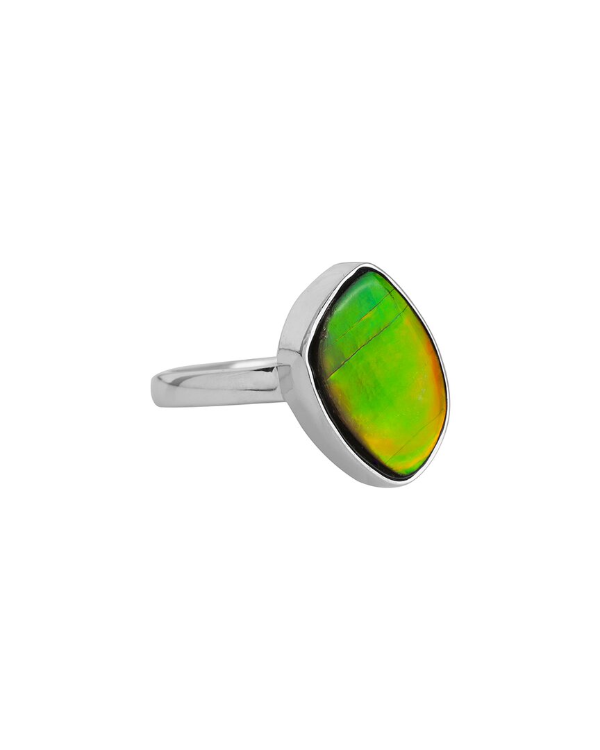 Tiramisu Silver 10.70 Ct. Tw. Ammolite Ring