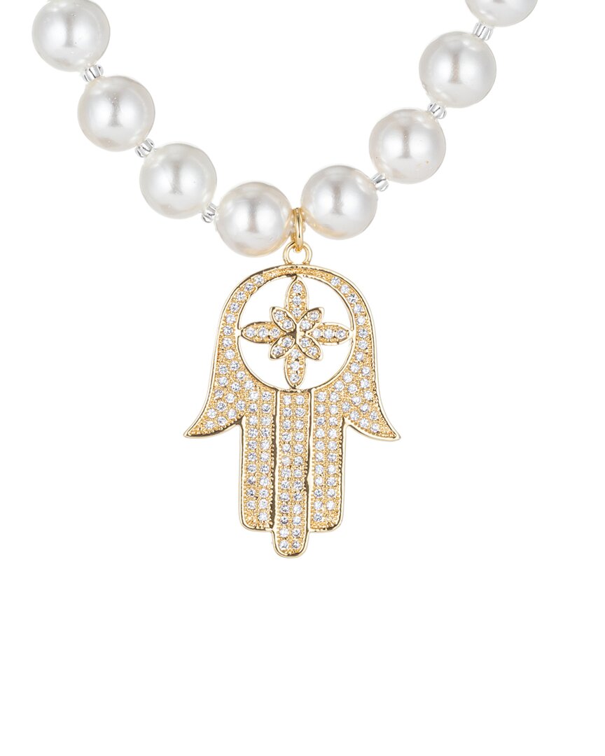 Eye Candy La The Luxe Collection 6mm Pearl Cz Shirin Necklace