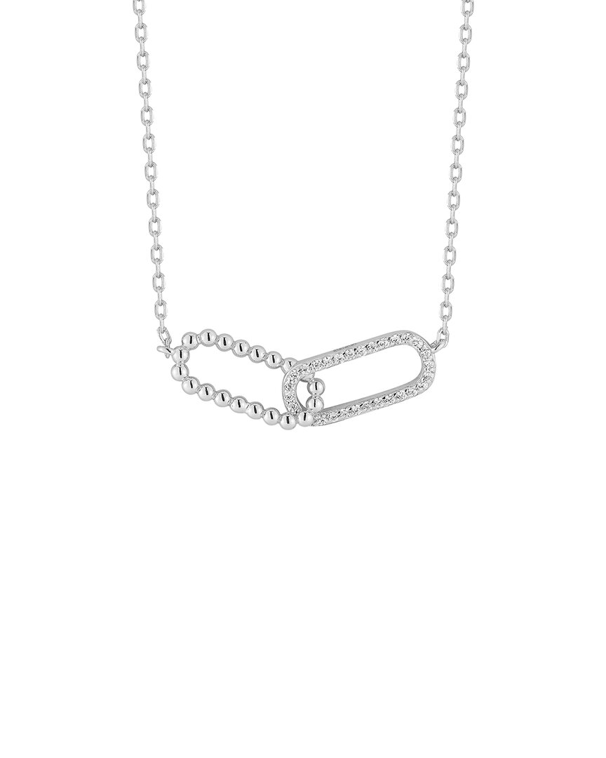 Glaze Jewelry Silver CZ Double Link Necklace