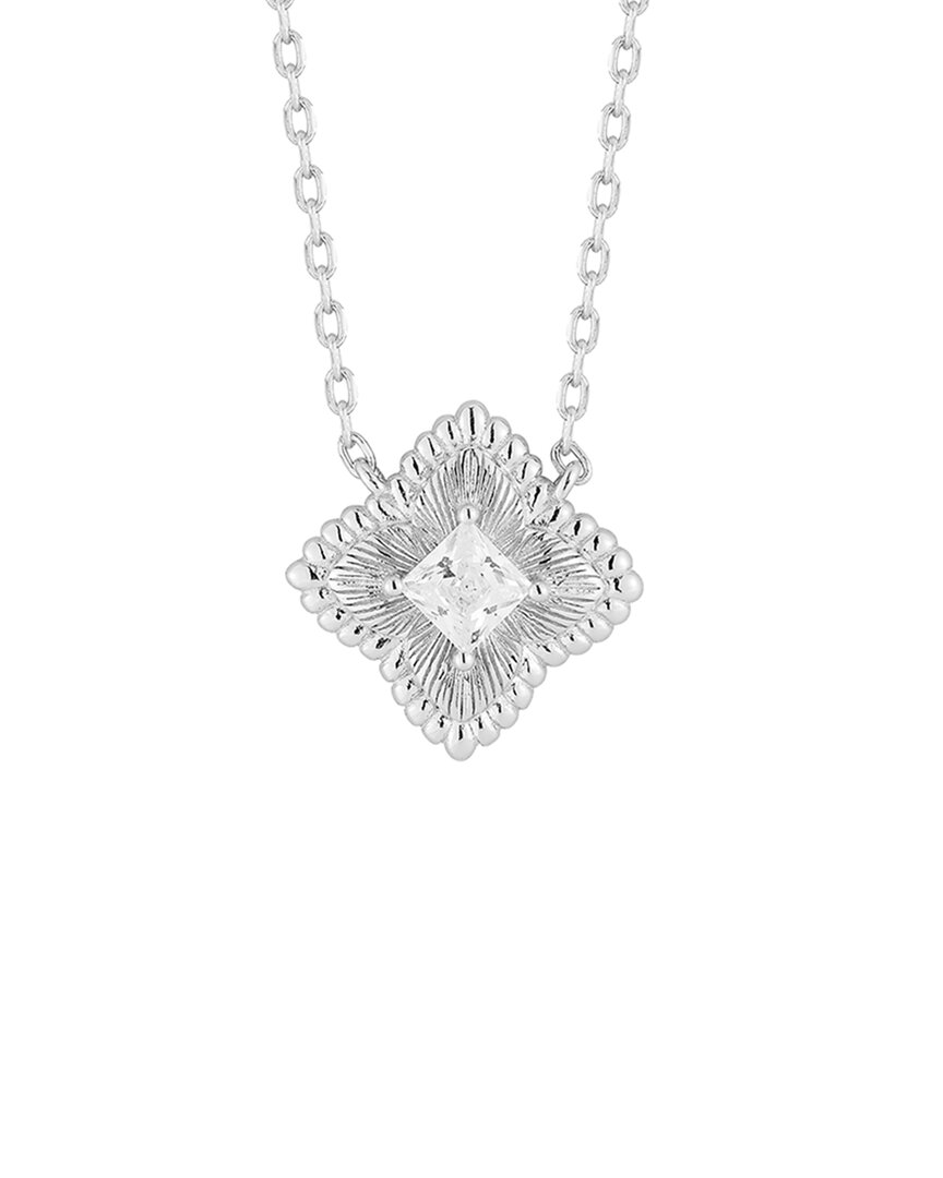 Glaze Jewelry Silver CZ Clover Necklace