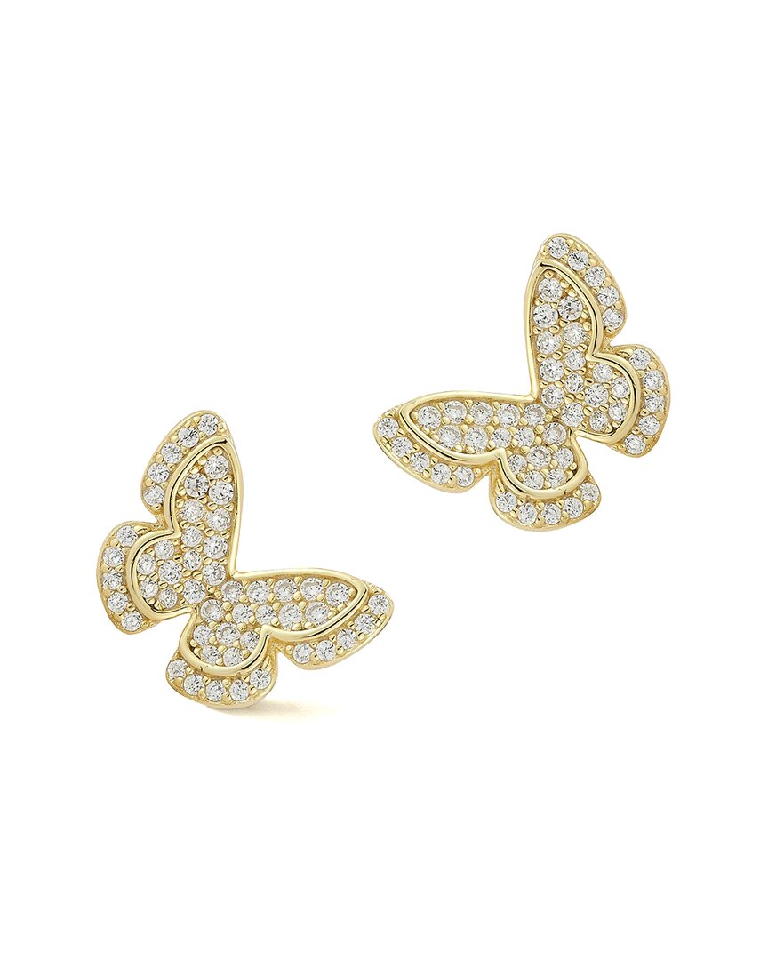 Glaze Jewelry 14K Plated Silver CZ Pave Butterfly Earrings