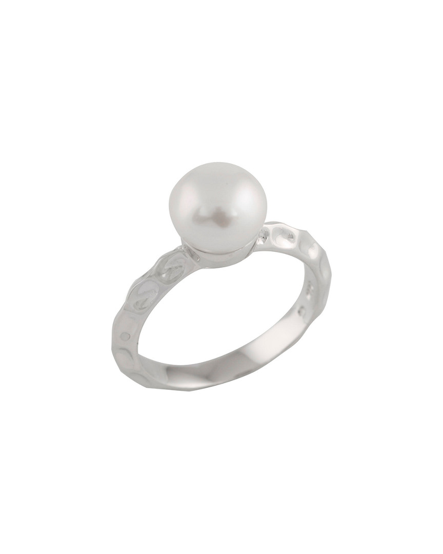 Splendid Pearls Rhodium Over Silver 8-8.5mm Pearl Ring