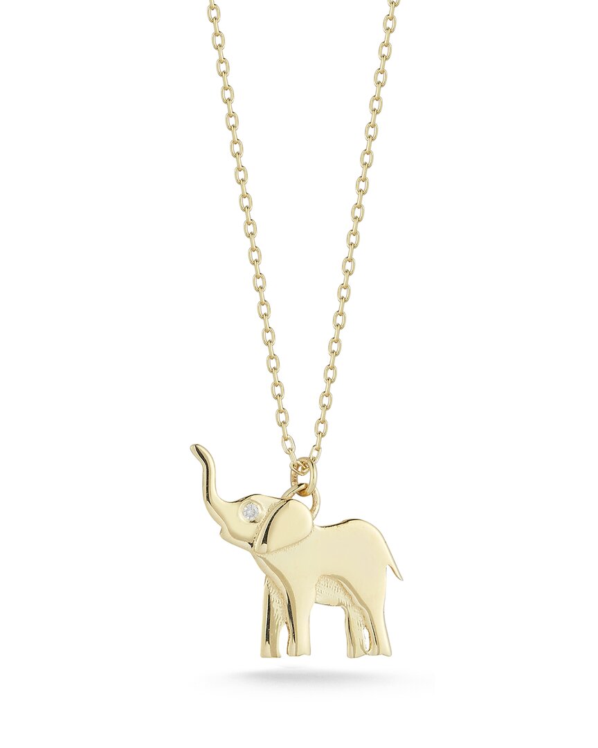 Shop Ember Fine Jewelry 14k 0.01 Ct. Tw. Diamond Elephant Necklace