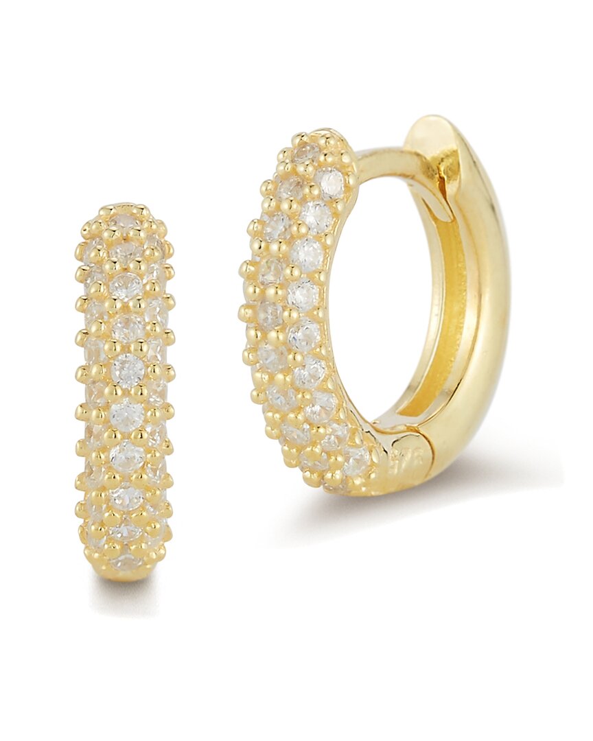 Chloe & Madison Chloe And Madison 14k Over Silver Cz Huggie Earrings
