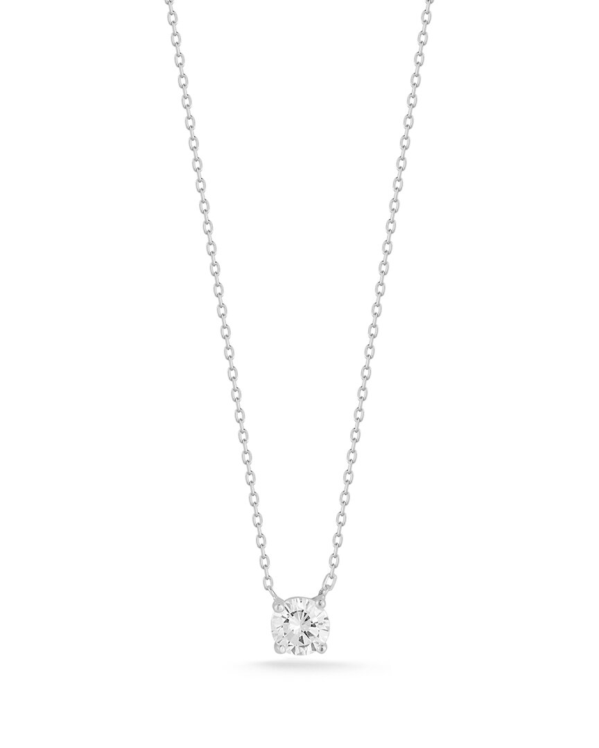 CHLOE & MADISON CHLOE AND MADISON SILVER CZ SOLITAIRE NECKLACE
