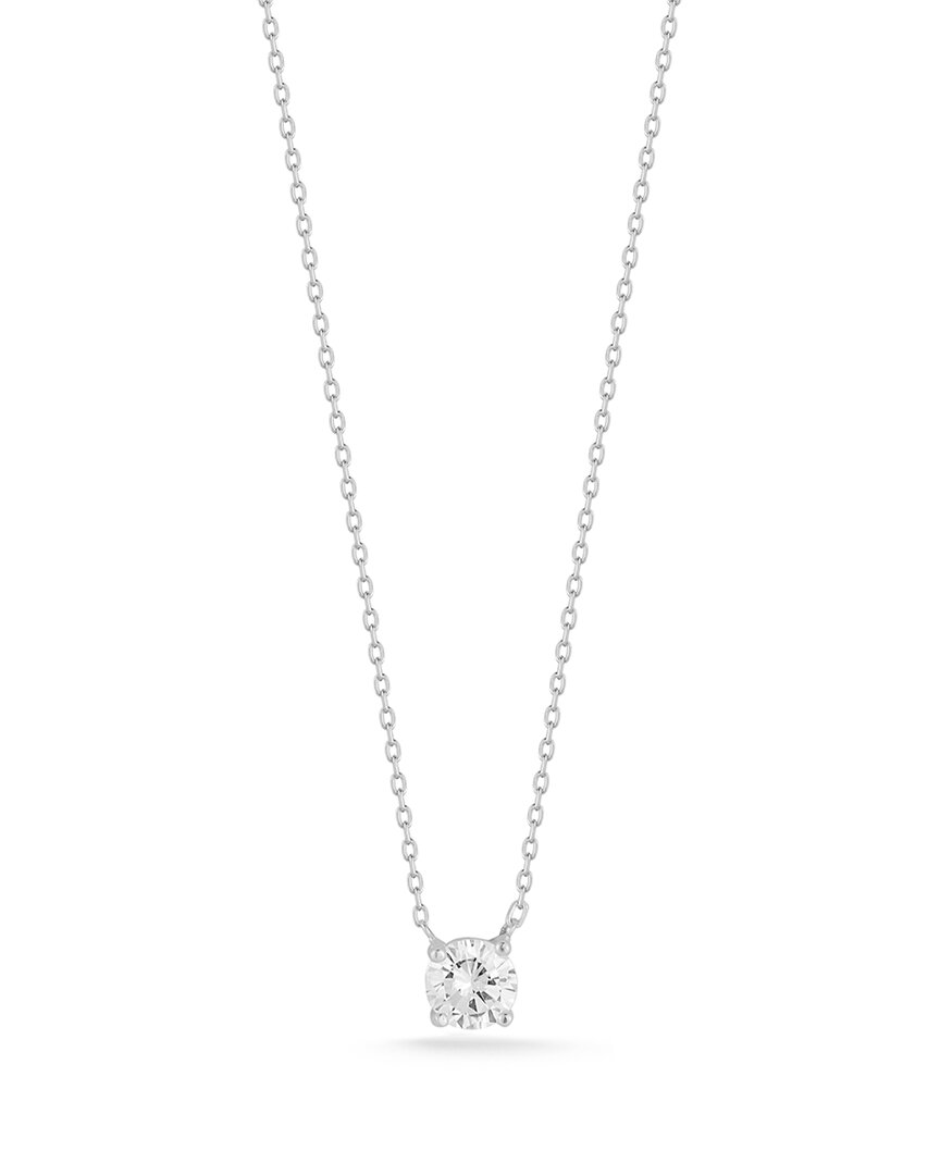 Chloe & Madison Chloe And Madison Silver Cz Solitaire Necklace