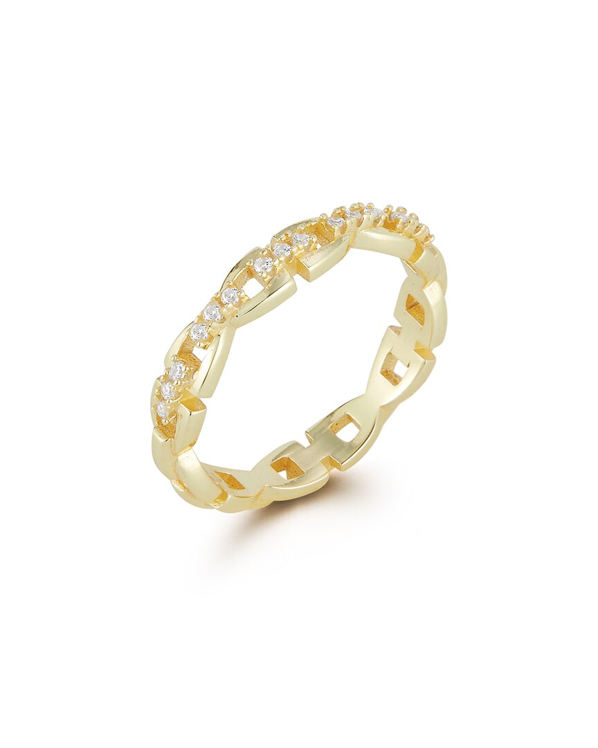 Chloe & Madison Chloe And Madison 14k Over Silver Cz Link Chain Ring