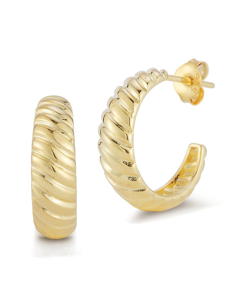 Chloe & Madison Chloe And Madison 14k Over Silver Twist Hoops