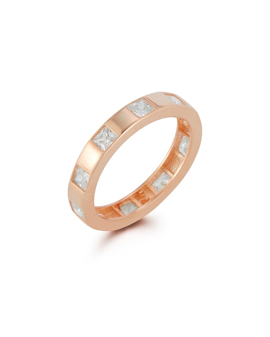 Chloe & Madison Chloe And Madison 14k Rose Gold Over Silver Cz Ring