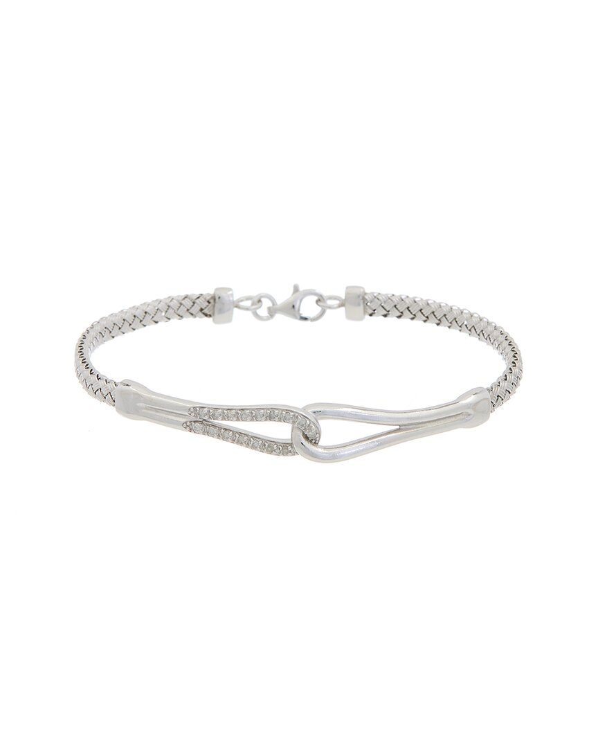 Meshmerise 18k Rose Gold Vermeil 0.12 Ct. Tw. Diamond Mesh Bangle Bracelet