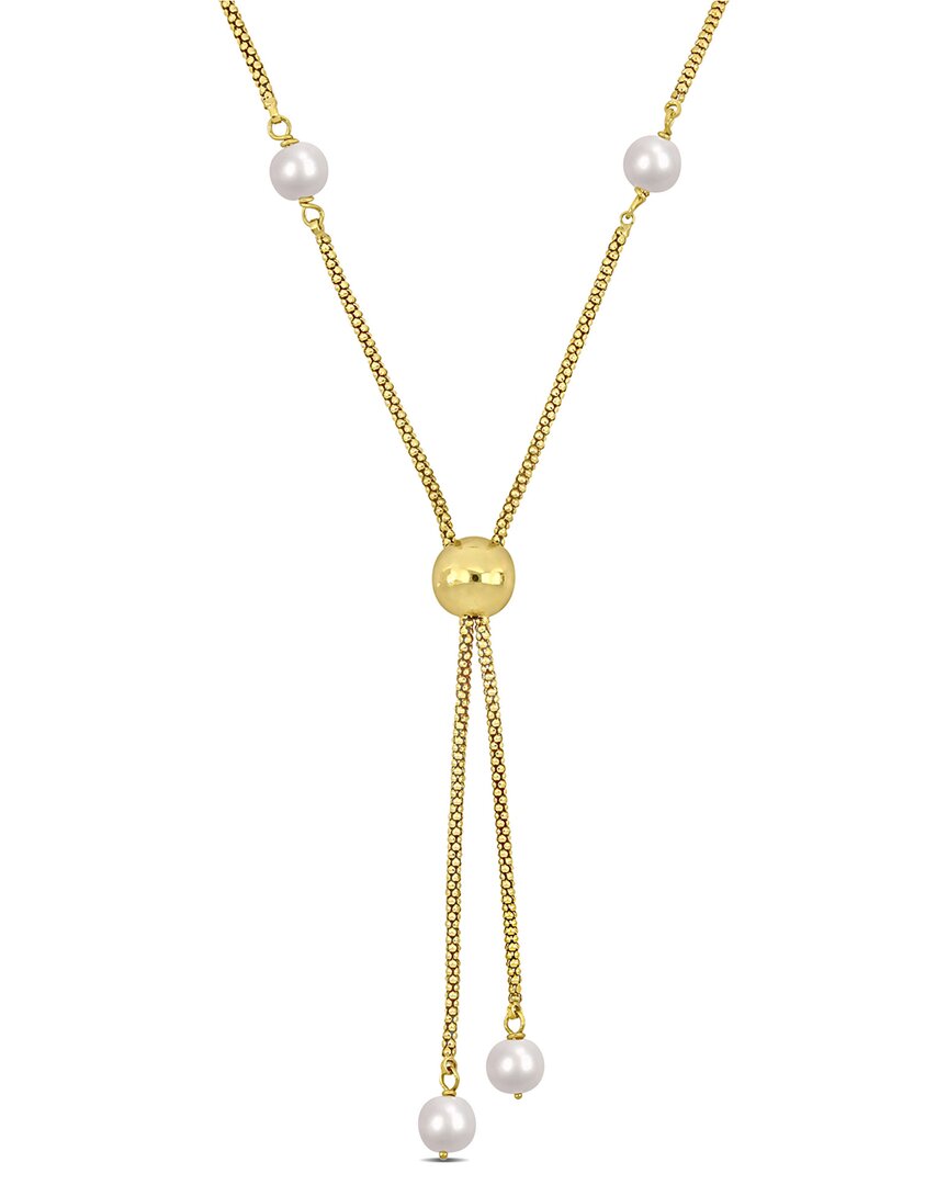 Rina Limor 18k Over Silver 6-7mm Pearl Tassel Necklace