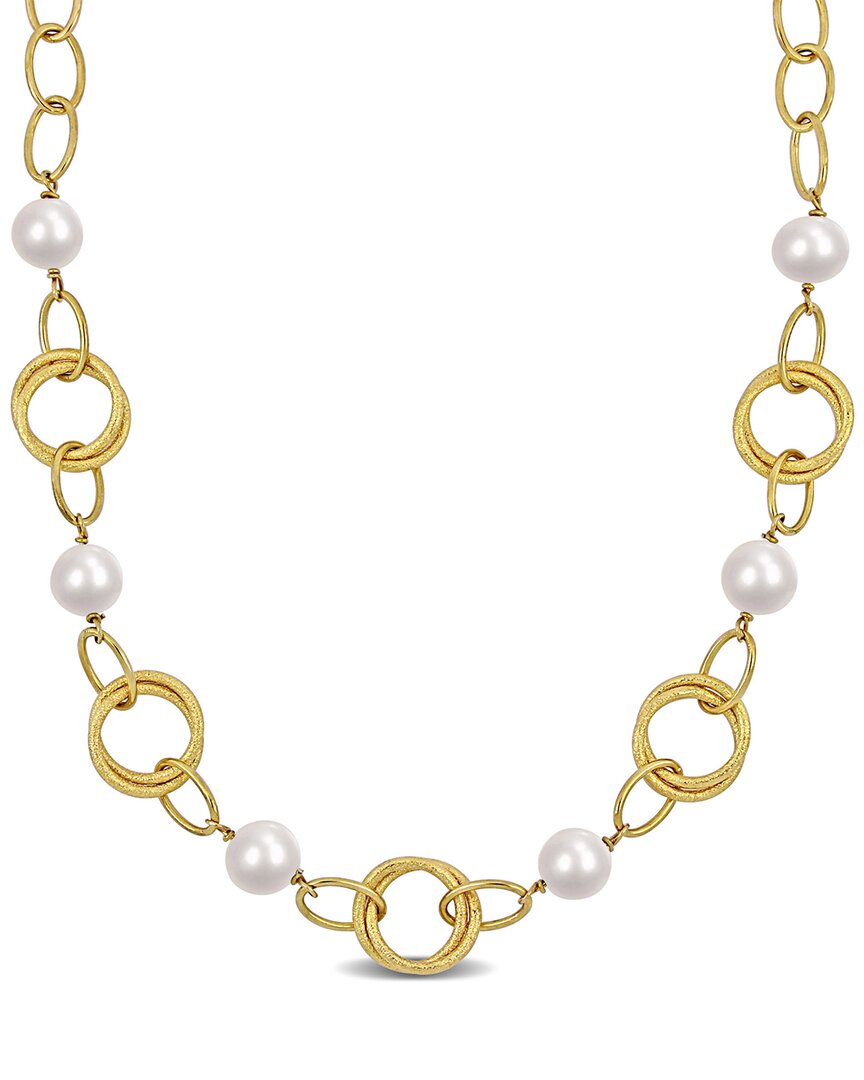Rina Limor 18k Over Silver 9-10mm Pearl Necklace