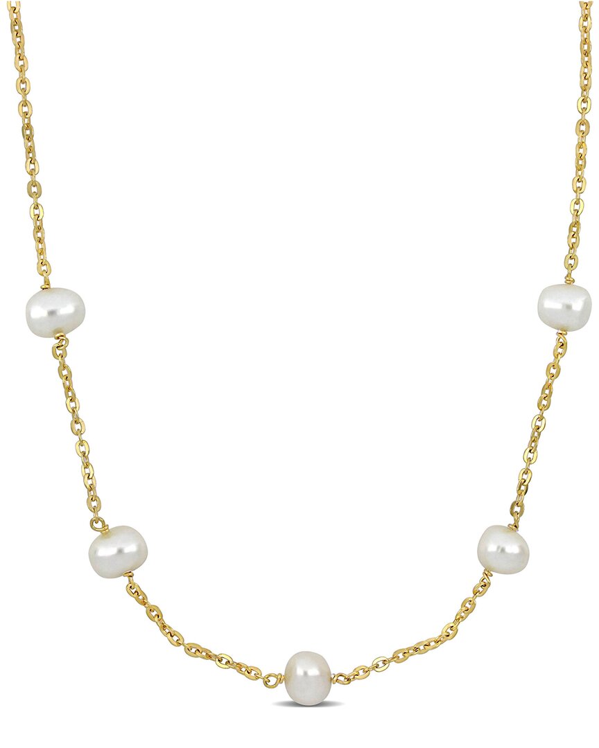 Rina Limor 18k Over Silver 9-10mm Pearl Necklace