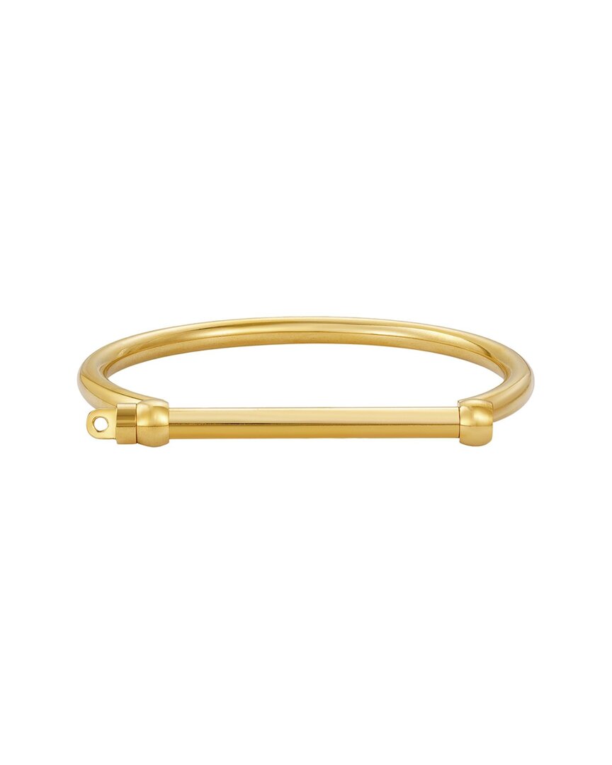 Adornia 14k Plated Screw Cuff Bracelet In Gold