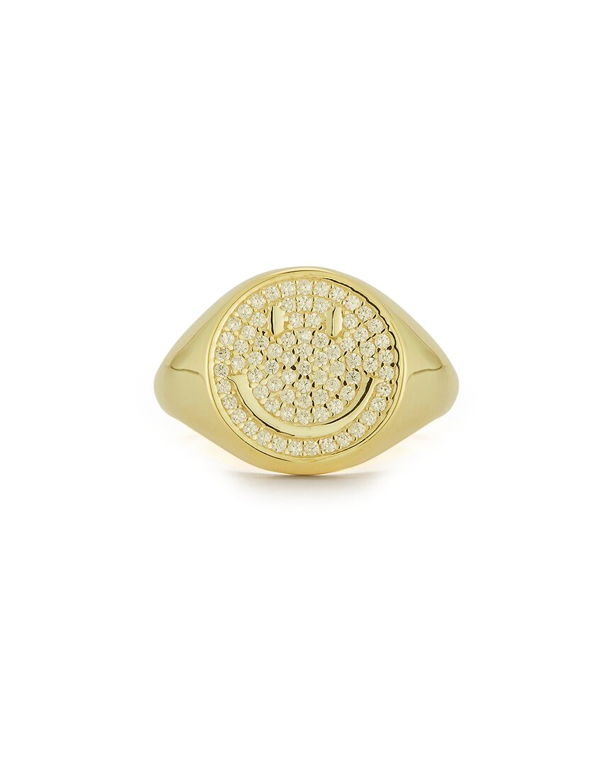 GLAZE JEWELRY GLAZE JEWELRY 14K OVER SILVER SMILEY FACE RING
