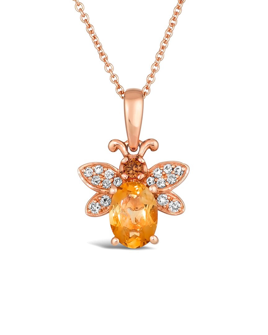 Le Vian ® Optimism 14k Rose Gold 0.72 Ct. Tw. Diamond & Citrine Pendant