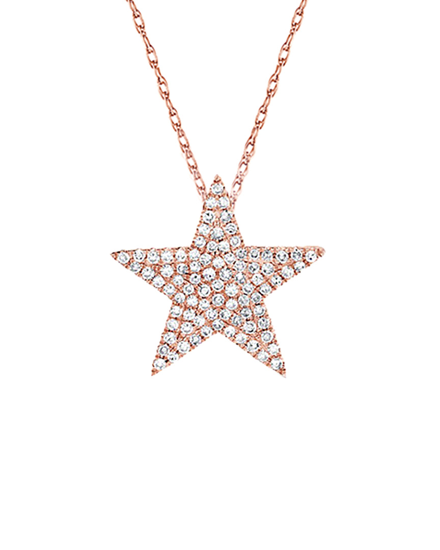 Sabrina Designs 14k Rose Gold 0.31 Ct. Tw. Diamond Star Necklace