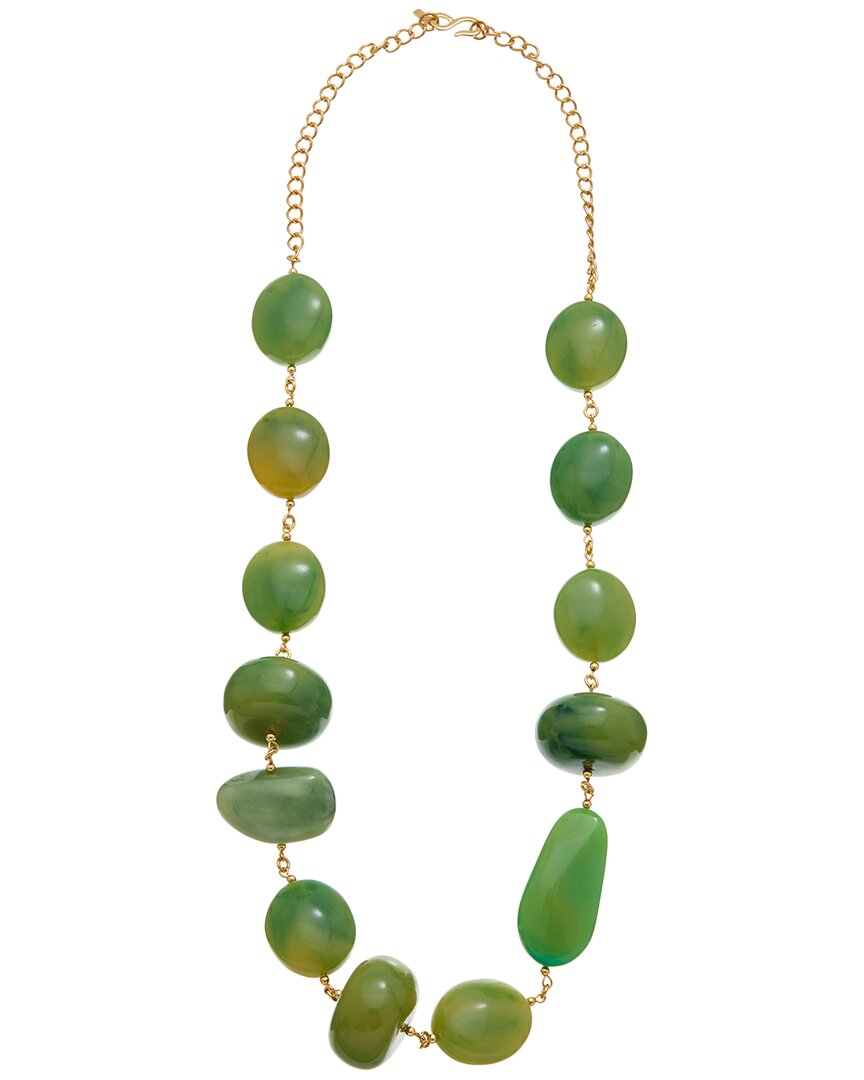 Kenneth Jay Lane 22k Plated Station Necklace