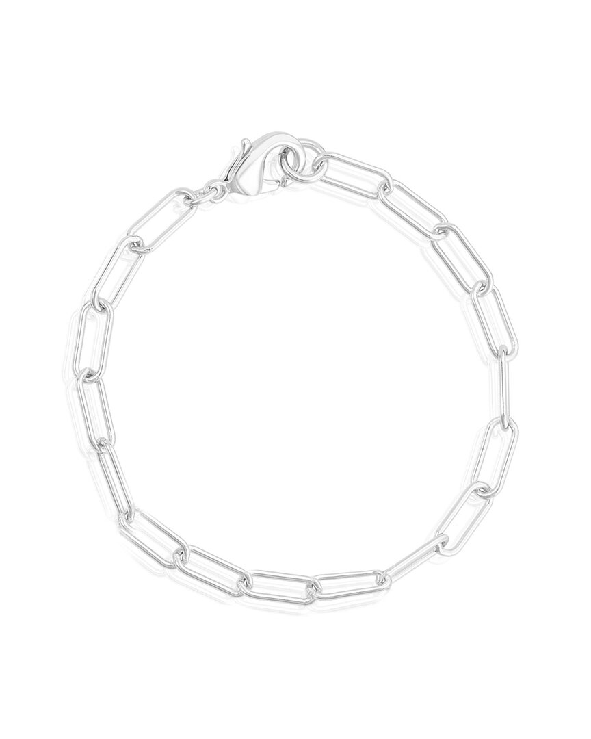Adornia Tarnish Resistant Silver Plated Chunky Paper Clip Chain Bracelet