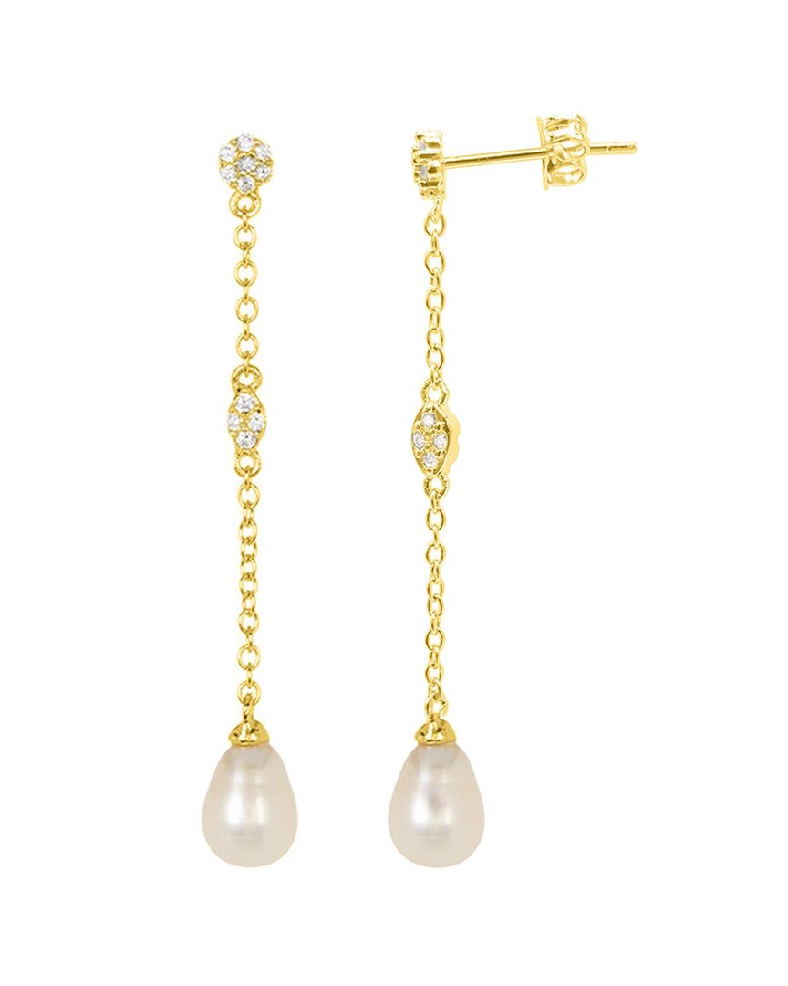 Adornia 14k Gold Plated Freshwater Pearl Drop Earrings