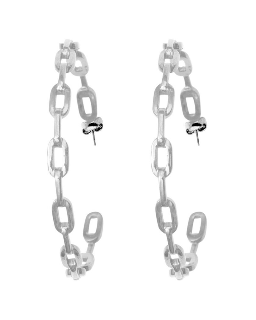 Adornia 14k Gold Plated Chain Link Hoop Earrings