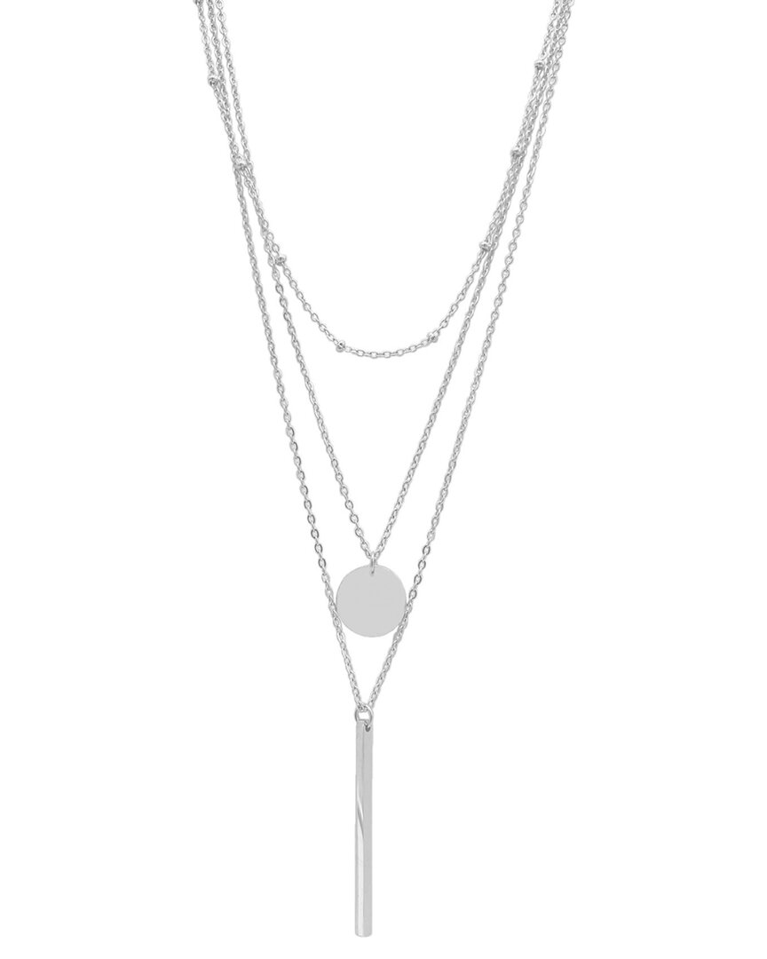 Adornia Tarnish Resistant Silver Plated Layered Pendant Necklace Set